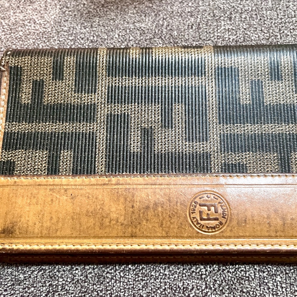 Fendi Black and Brown RETRO CHECK BOOK HOLDER